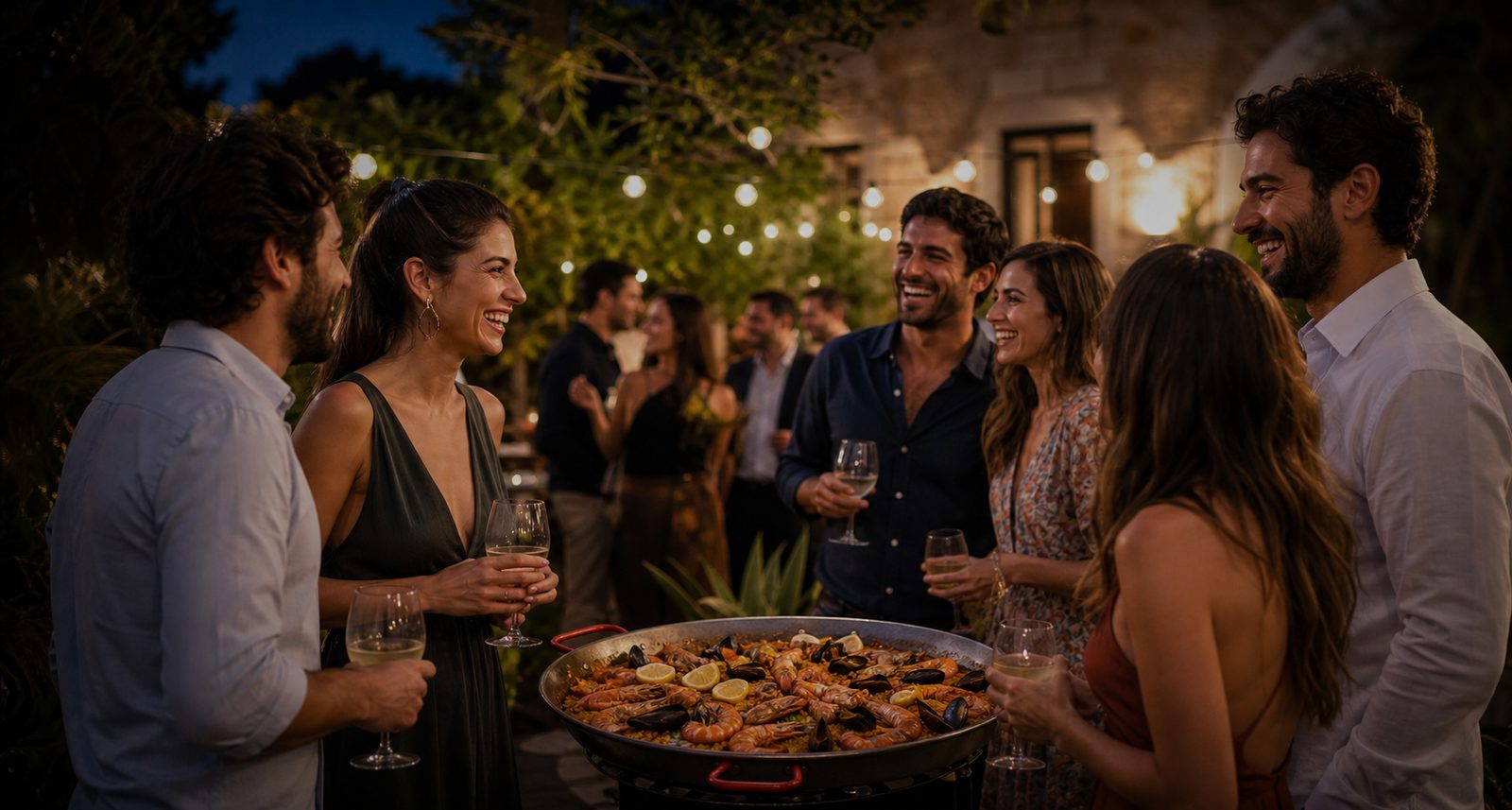 Grote Spaanse paella live bereid voor een evenement in Utrecht